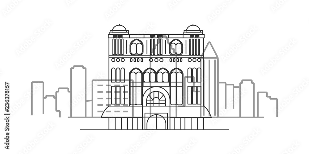 cityscape of Liverpool outline illustration