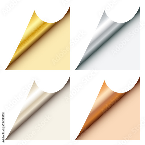 Collection Of 4 Corners Metallic Angled Down Right
