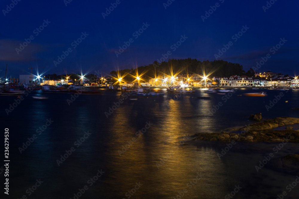 Fishing port at night