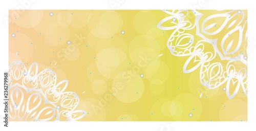 Flyer template with mandala pattern. For business card, meditation class. Vector illustration.