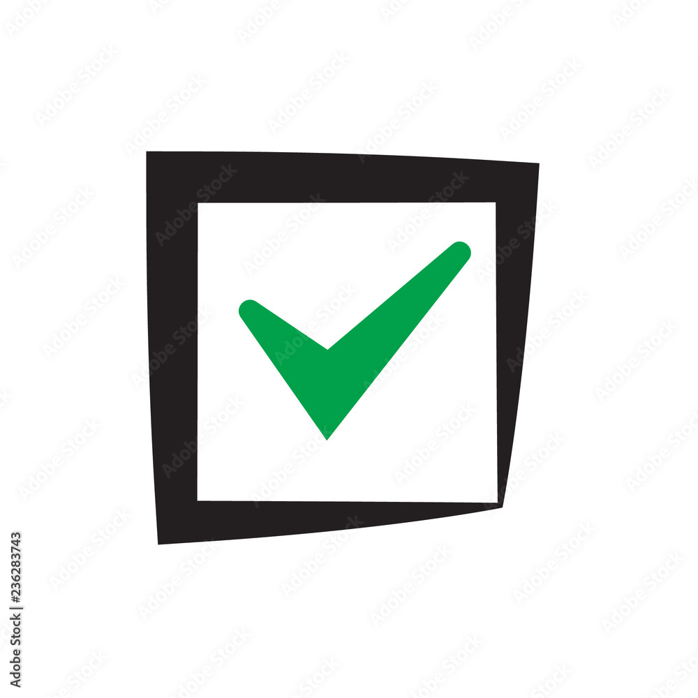 Tick icon vector symbol, checkmark isolated on white background Tick icon vector symbol, checkmark isolated on white background