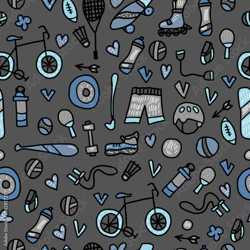 Sport seamless pattern. Vector illustration.