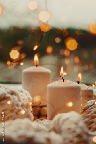 three burning candles