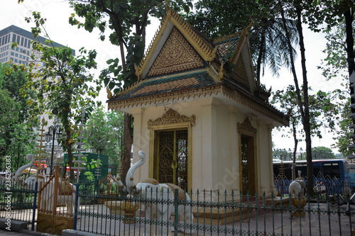 Phnom Penh, Cambodia: Wat Phnom, is a Buddhist temple (wat) . It was built in 1372, and stands 27 metres (88.5 ft) above the ground. photo