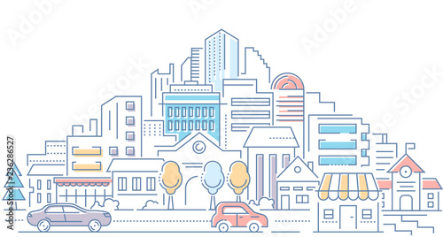 Real estate - modern line design style vector illustration