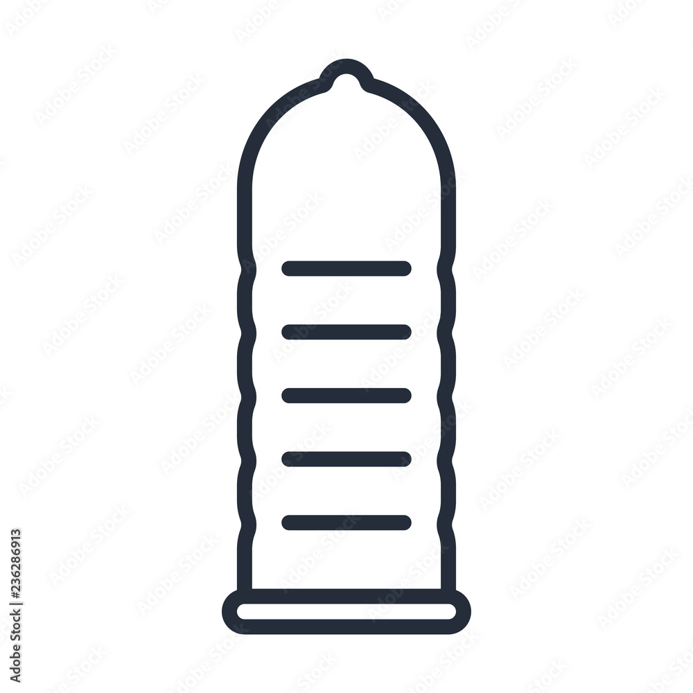 Ribbed Condom Sex Protection Contraceptive Anesthetic Flat Line Stroke Icon  Pictogram Stock Vector | Adobe Stock