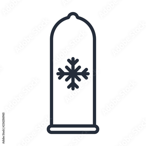 Condom Sex Protection Contraceptive Anesthetic Flat Line Stroke Icon Pictogram