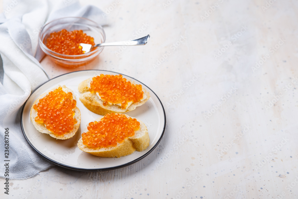 Red salmon caviar