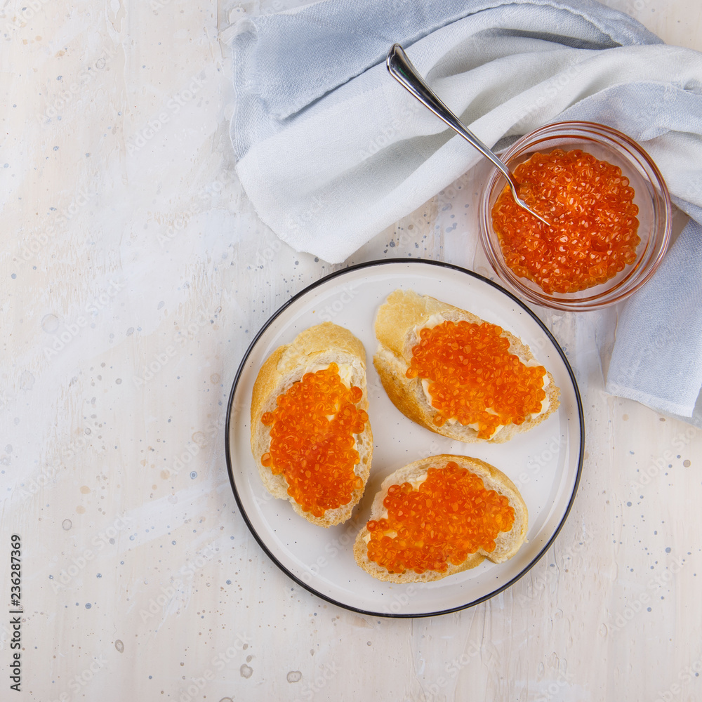 Red salmon caviar