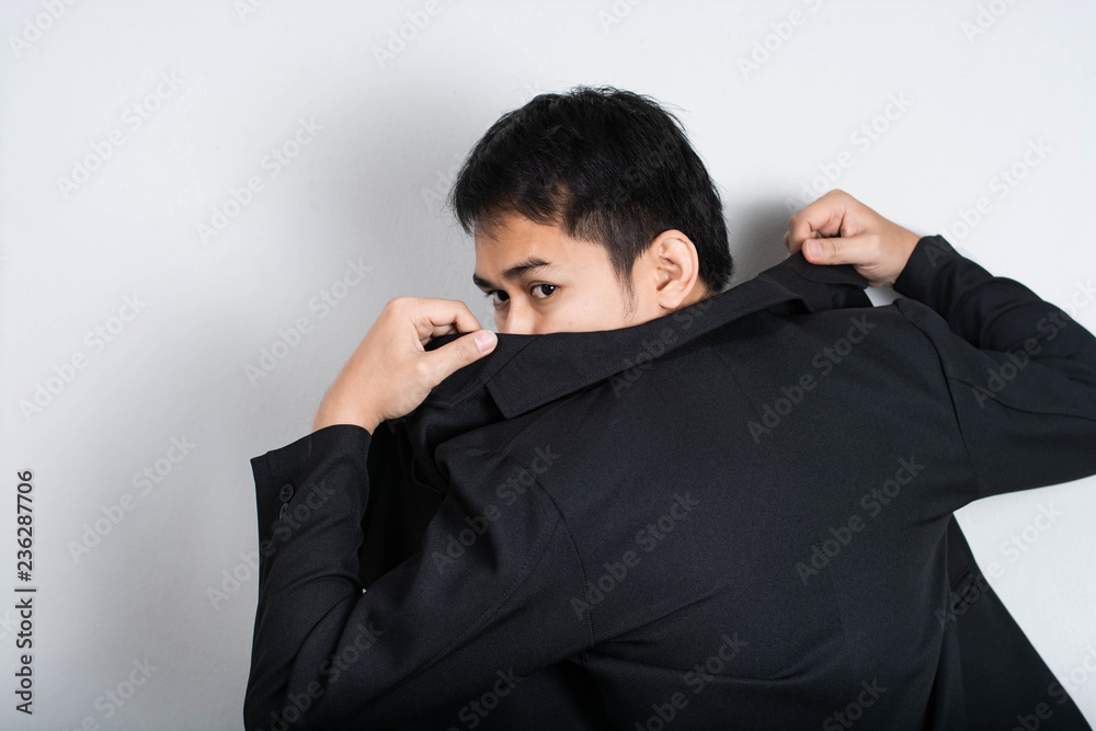 Businessman Asia.Businessman escapes job Businessman Asia.Businessman escapes job
