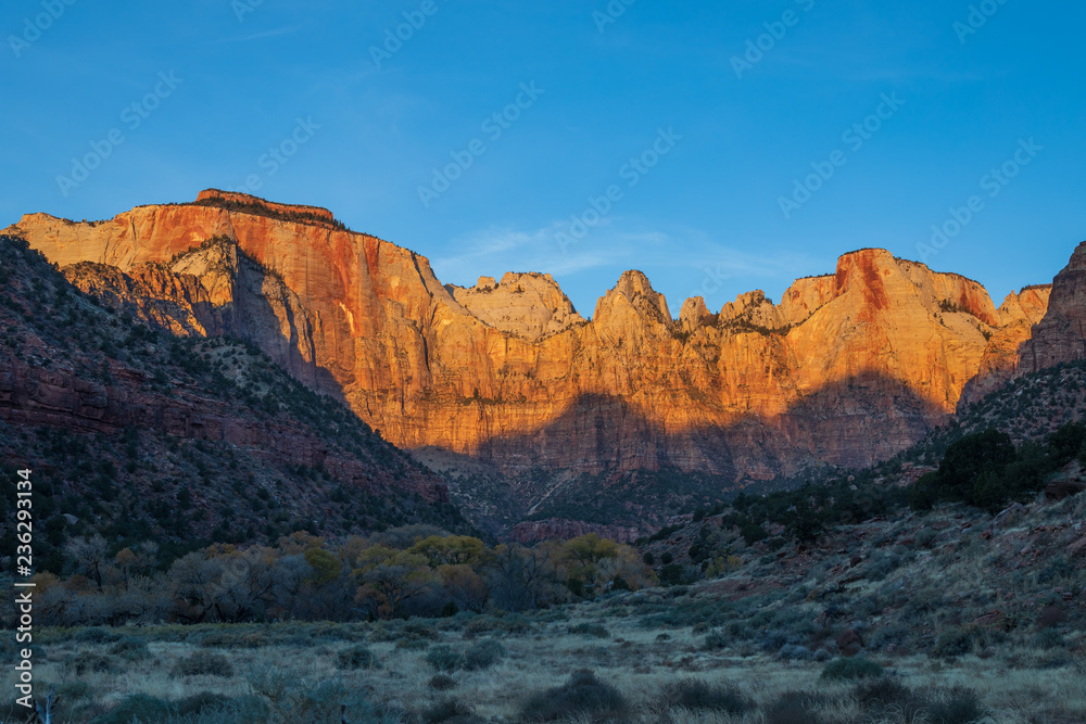 Scenic Zion National Park Utah at Sunrise