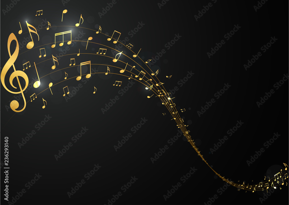 Fototapeta premium Colorful music notes background