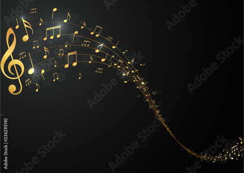 Colorful music notes background