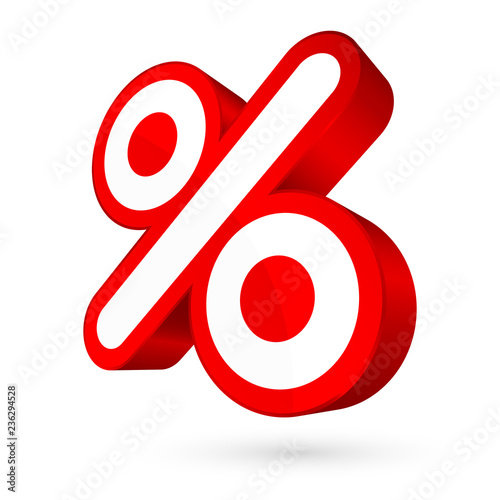 Red/White Percent Sign 3D Sale