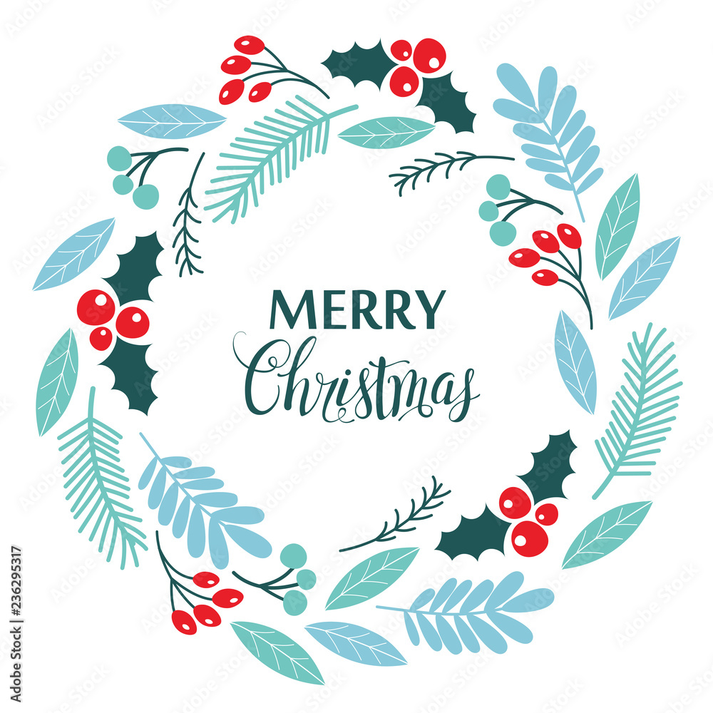 Christmas wreath, with holly berries, isolated on white background. Christmas wreath, with holly berries, isolated on white background.