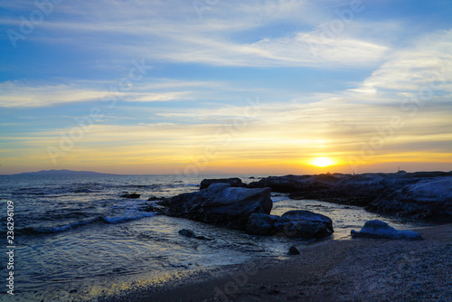sunset over sea