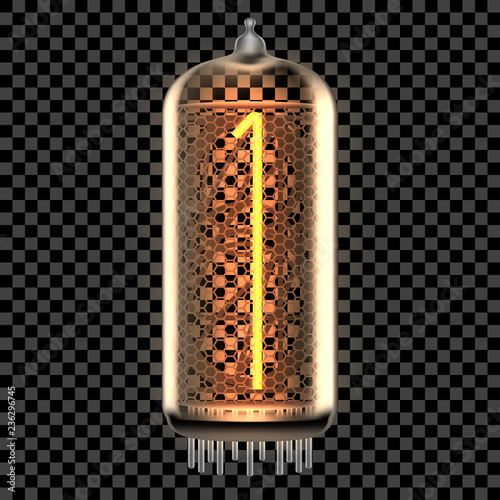 Nixie tube indicator lamp with number