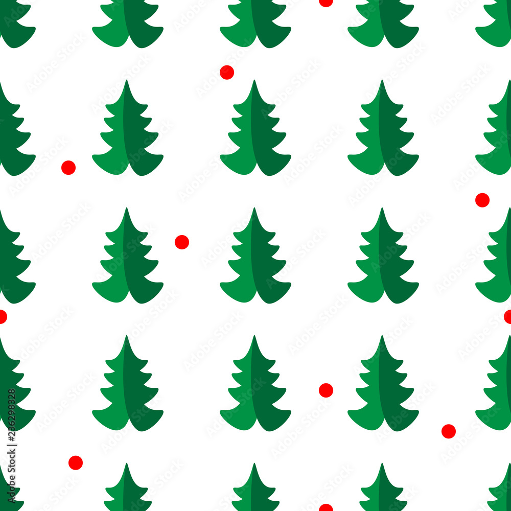 Simple seamless retro Christmas pattern with Xmas trees