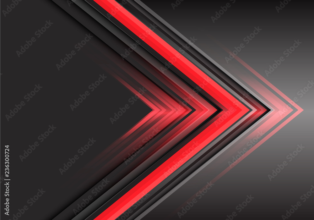 Abstract red arrow light power direction on grey design modern futuristic background vector illustration. Abstract red arrow light power direction on grey design modern futuristic background vector illustration.