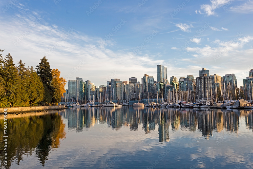 Vancouver, British Columbia, skyline at sunset