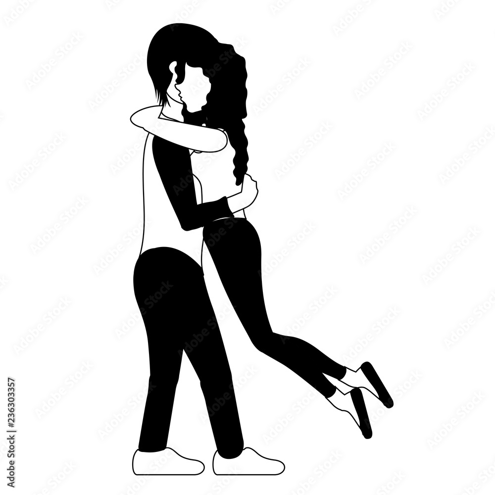 Couple hugging each other. Valentine day. Vector illustration design Couple hugging each other. Valentine day. Vector illustration design