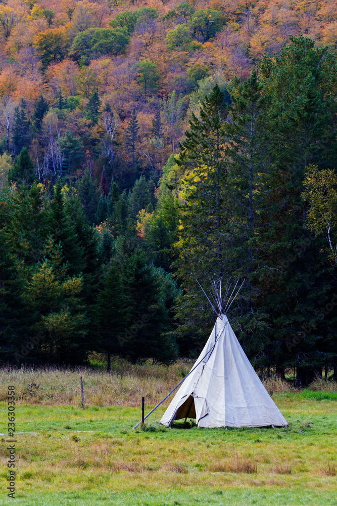 teepee in autumn teepee in autumn