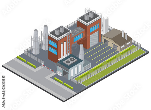 Factory Infrastructure Isometric Background 