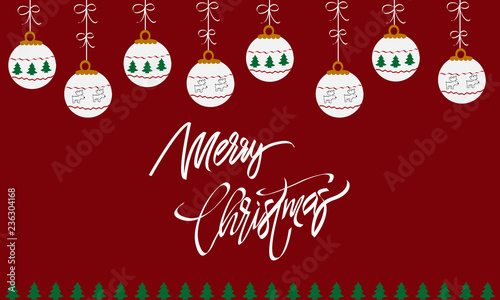 Bolas de navidad sobre fondo rojo.