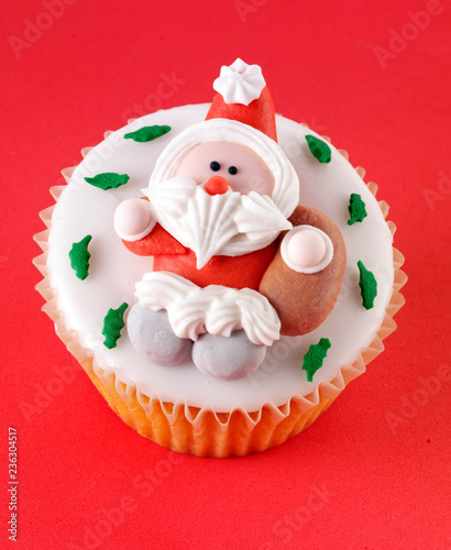 SINGLE ICED CHRISTMAS CUPCAKE photo