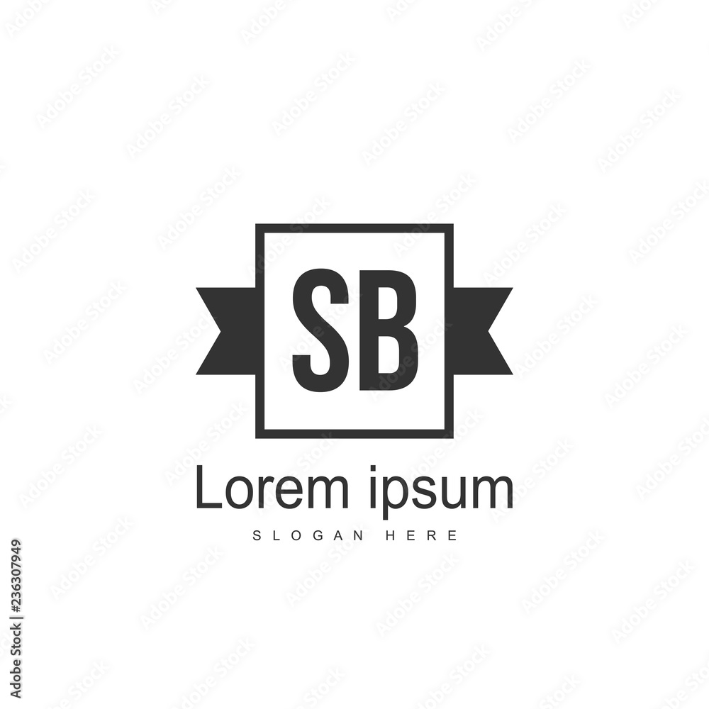Fototapeta premium SB Letter logo template. Initial letter logo design