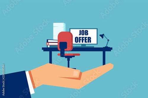 Cartoon employer offering job vacancy