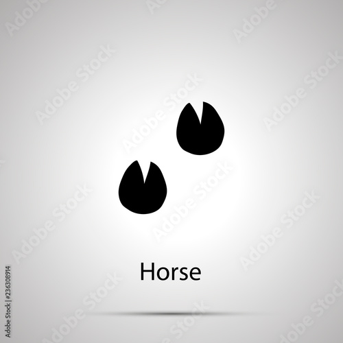 Horse paws, steps imprints, simple black silhouette
