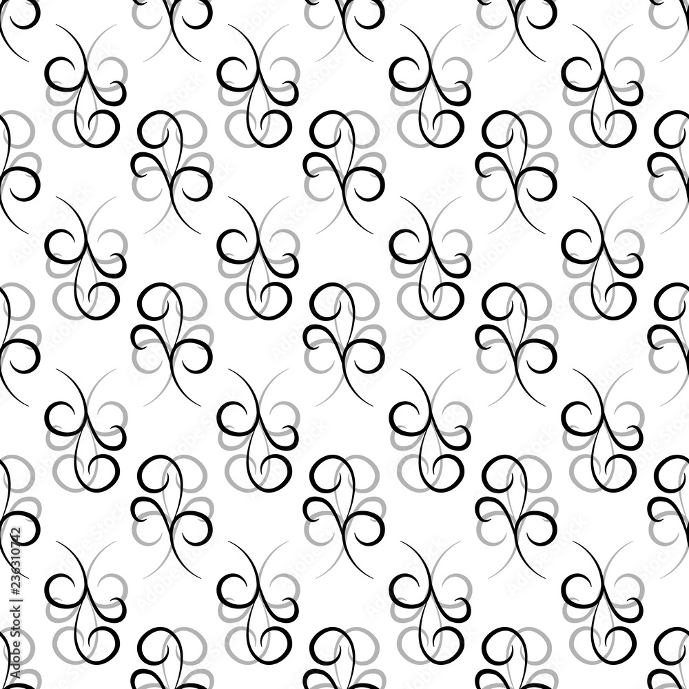 Black abstract seamless pattern. Fashion graphic background design. Modern stylish abstract texture. Monochrome template for prints, textiles, wrapping, wallpaper, website etc. Vector illustration.