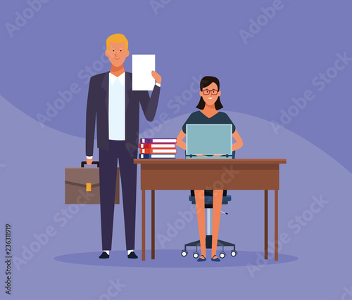 boss and worker teamwork
