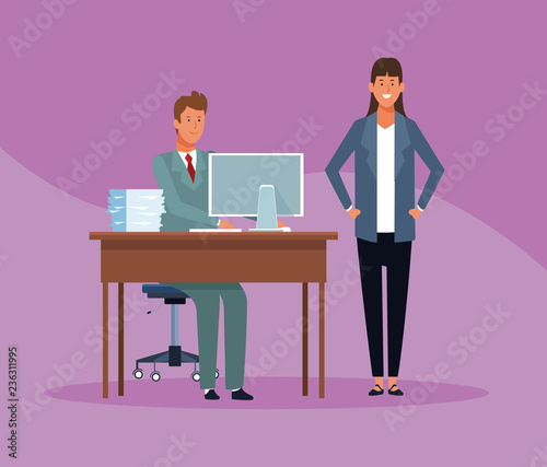 boss and worker teamwork