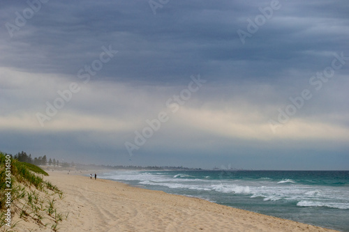 Horizontal landscape of a beach in a cloudy day Perth