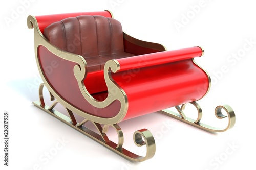 3d illustration of a sleigh photo