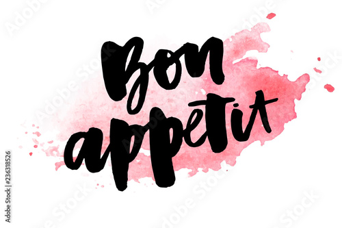 Bon appetit 2 lettering calligraphy brush design ink black