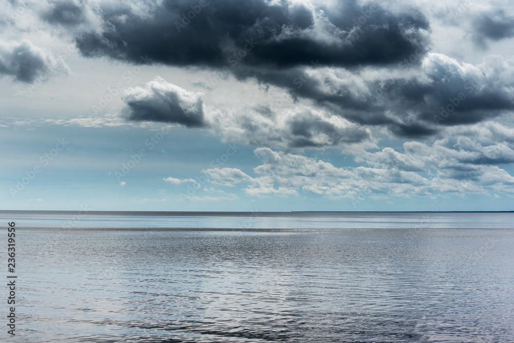 Scattered clouds over Baltic sea.