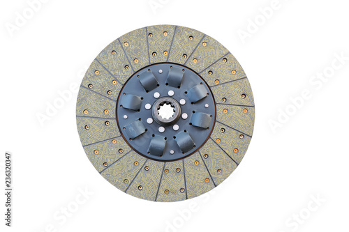 Car clutch plate isolated on a white background.