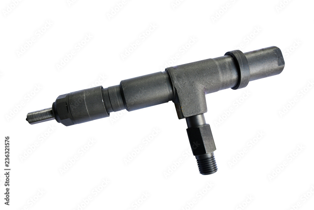 Used fuel injector isolated on white background. Used fuel injector isolated on white background.