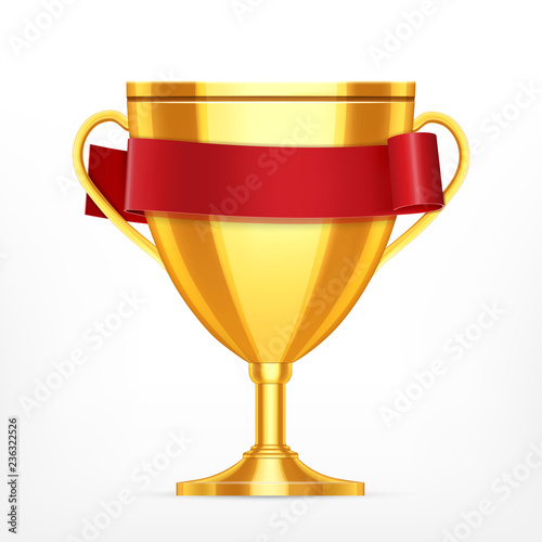 Winner cup with ribbon