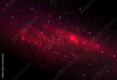 Red graceful abstract background with glitter and rays of light.