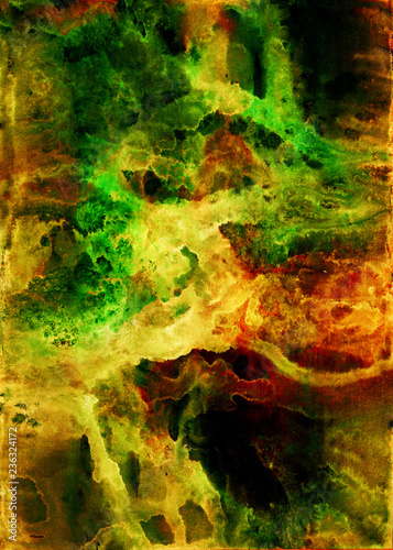 Cuadro en lienzo Hand drawn abstract ethereal artwork in acrylic and watercolor paints style with