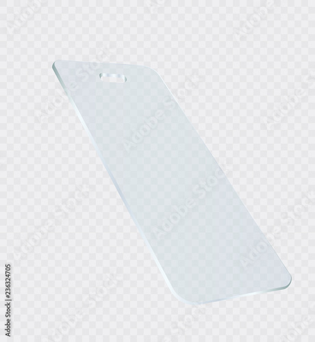 Vector screen protector film or glass cover. Screen protect Glass