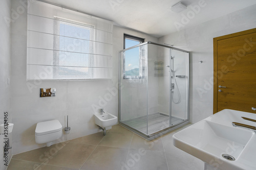 Interior of a spacious bathroom in a luxury villa