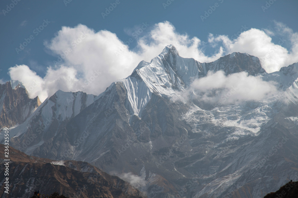 Obraz premium Obóz podstawowy w Annapurnie. Nepal. Himalaje.