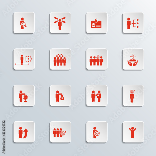 Human resources icon set. Vector illustration.