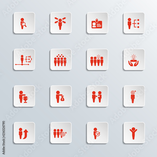 Human resources icon set. Vector illustration.