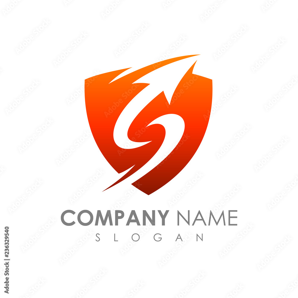 Shield Letter S With Arrow Shape Business Logo Template Shield Letter S With Arrow Shape Business Logo Template